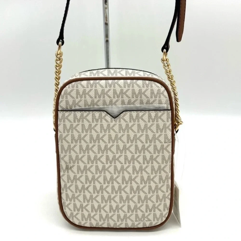 Michael Kors Medium NS Chain Xbody Bag Vanilla/Brown
